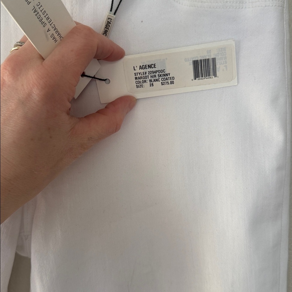NWT L'AGENCE Margo Blanc Skinny Classic White Denim 28 - Picture 3 of 9